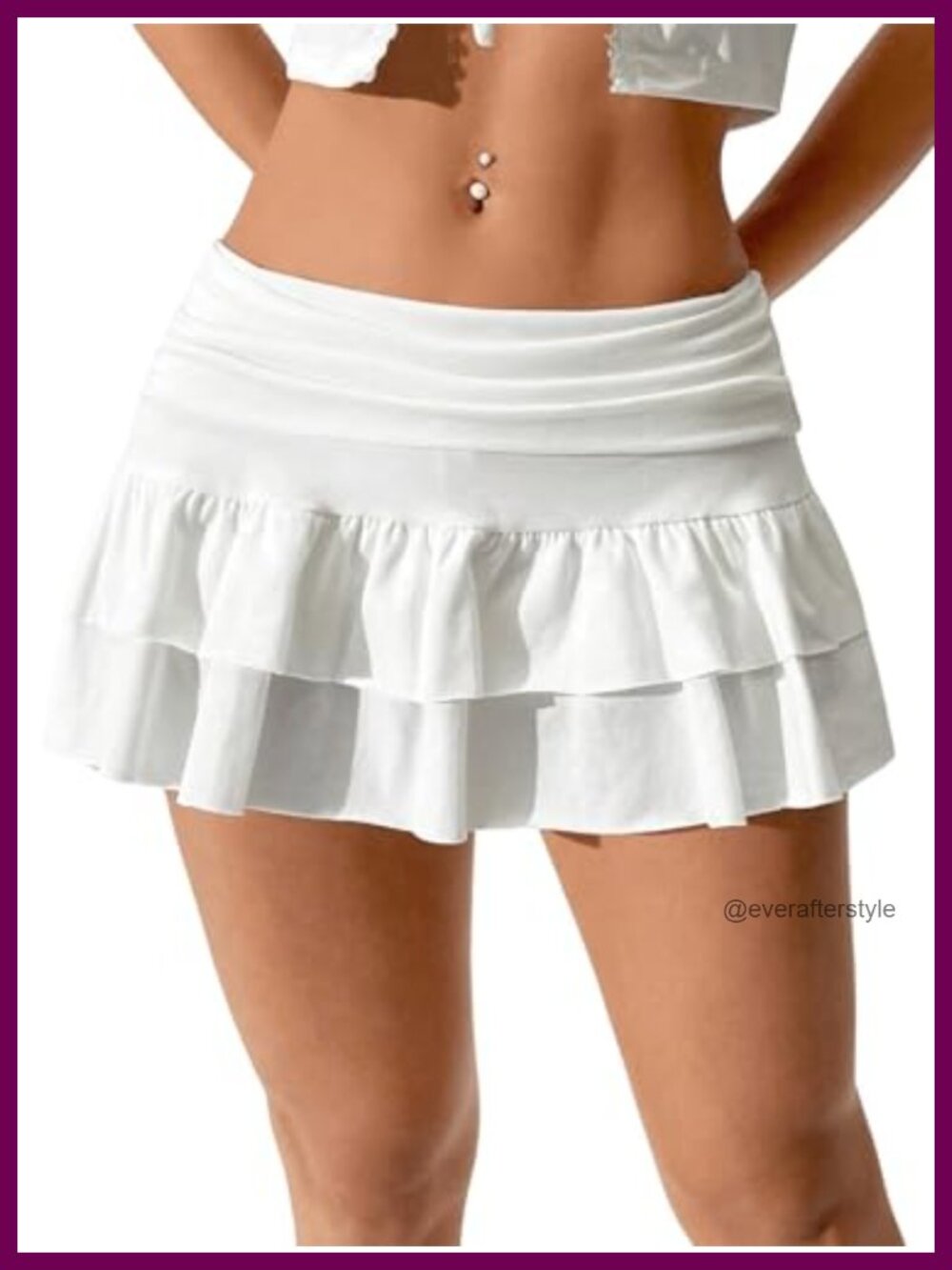 Ruffle Mini Skort Low Rise Layered Flowy Golf Skirt